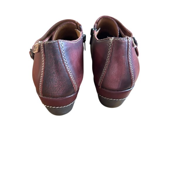 PIKOLINOS Rotterdam Women’s Double Monk Strap Booties Red Leather Sz 40 (US 9.5) - Picture 6 of 8